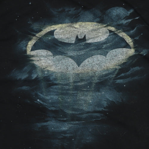 Batman Mens Black Cotton T-Shirt Size 2XL Crew Neck - Logo