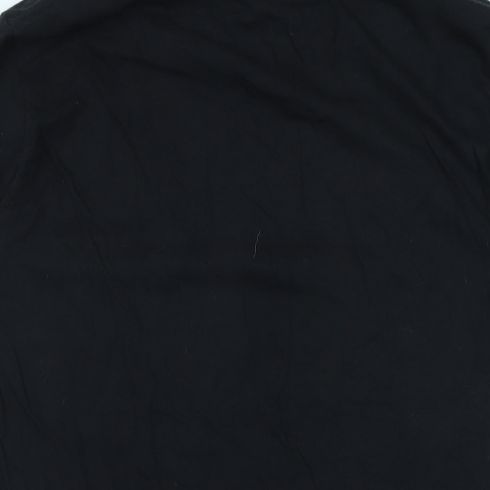 Marvel Mens Black Cotton T-Shirt Size L Crew Neck - Logo - Marvel