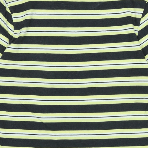Farah 1920 Mens Black Striped Cotton T-Shirt Size S Crew Neck - Logo