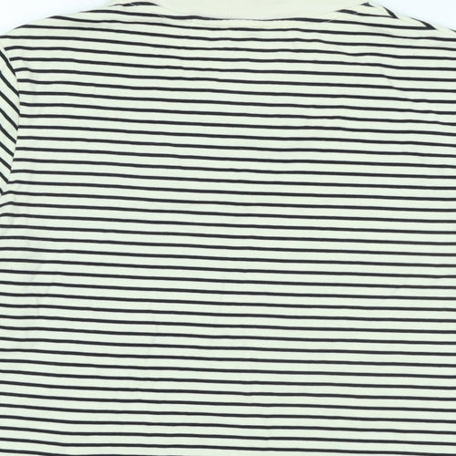 COS Womens Ivory Cotton Basic T-Shirt Size S Crew Neck - Logo