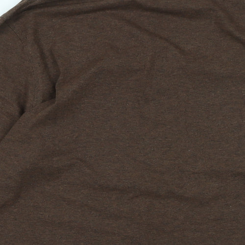 Hawkshead Womens Brown Cotton Basic T-Shirt Size 18 Scoop Neck - Logo