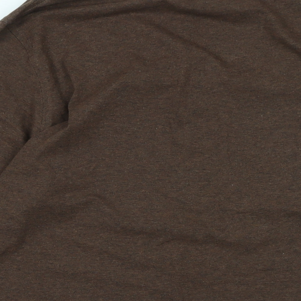 Hawkshead Womens Brown Cotton Basic T-Shirt Size 18 Scoop Neck - Logo