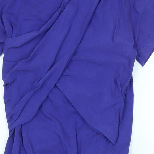 Carven Womens Purple Cotton Bodycon Size L Crew Neck - Logo