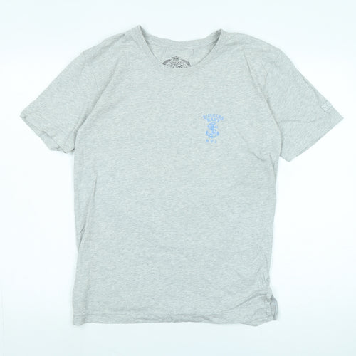 Pussers navy Mens Grey Cotton T-Shirt Size S Crew Neck - Logo
