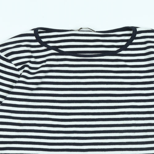 hoibbs Womens Blue Cotton Jersey T-Shirt Size M Scoop Neck - Logo