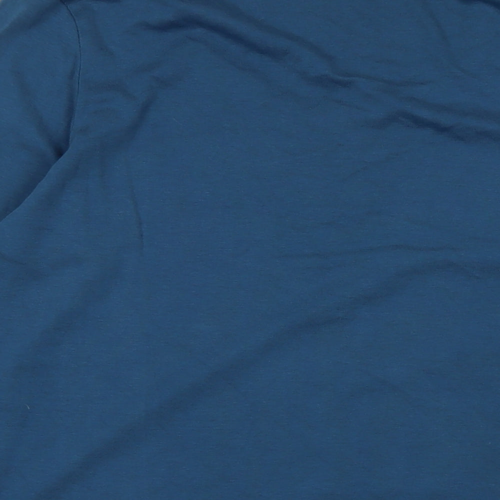 Boden Womens Blue Cotton Jersey T-Shirt Size 20 Scoop Neck - Logo - Flower detail