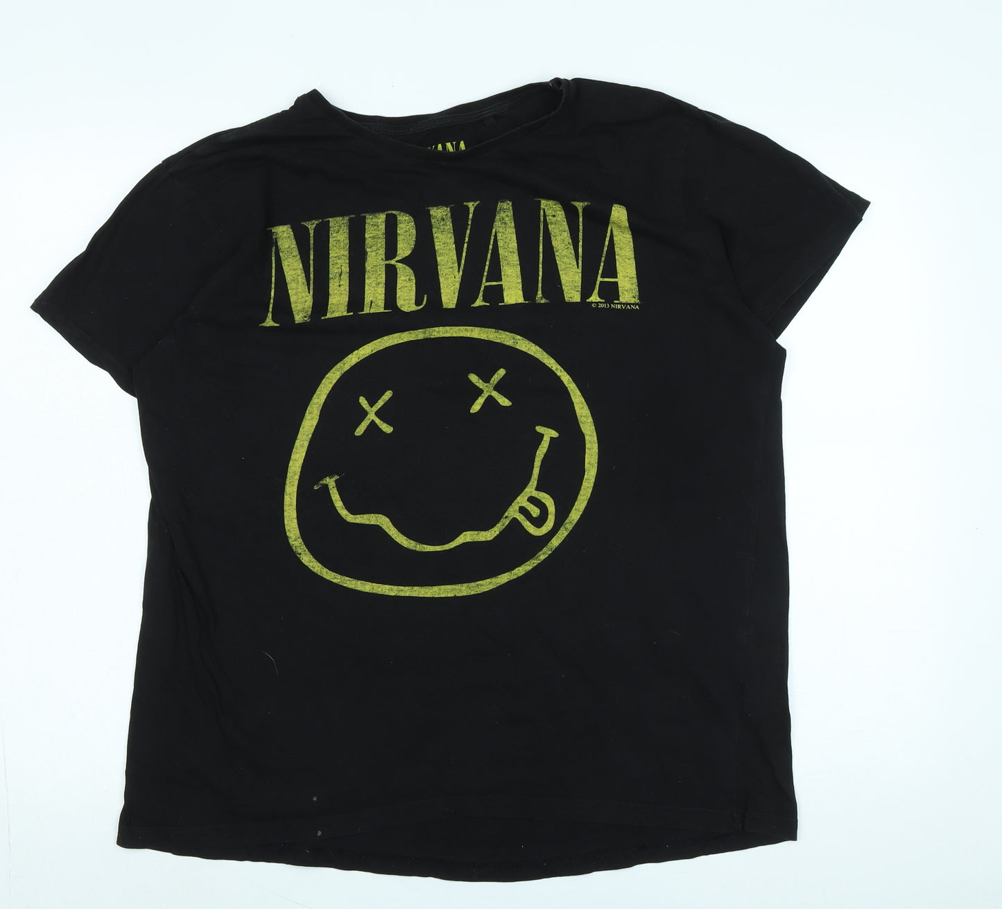 Nirvana Mens Black Cotton T-Shirt Size M Crew Neck - Logo - NIRVANA
