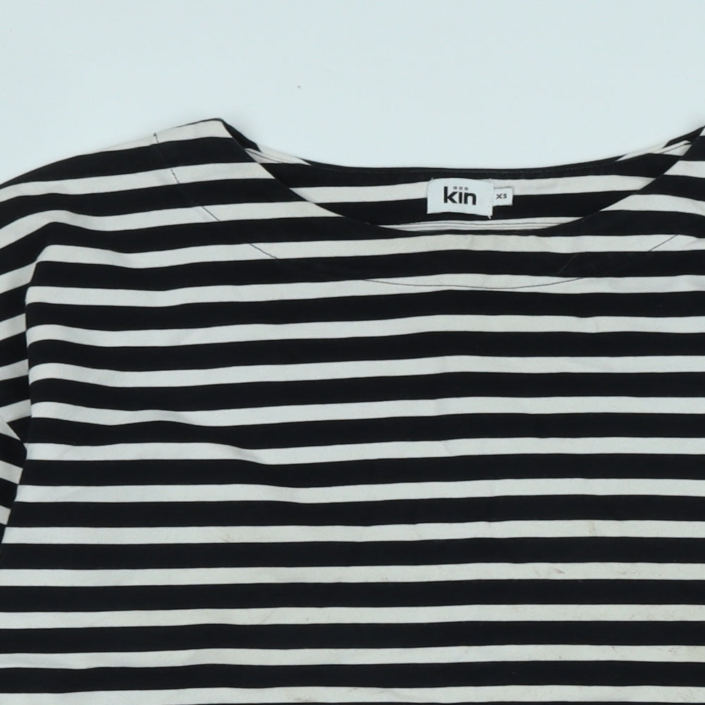 kin Womens Black Cotton Jersey T-Shirt Size XS Scoop Neck - Logo