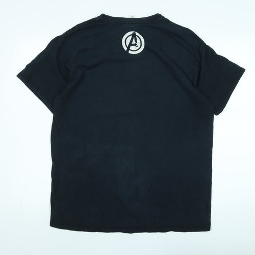 The Avengers Mens Black Cotton T-Shirt Size L Crew Neck - Logo - The Avengers