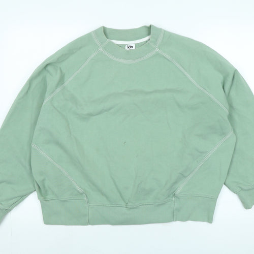 kin Womens Green Cotton Pullover Sweatshirt Size M - Logo