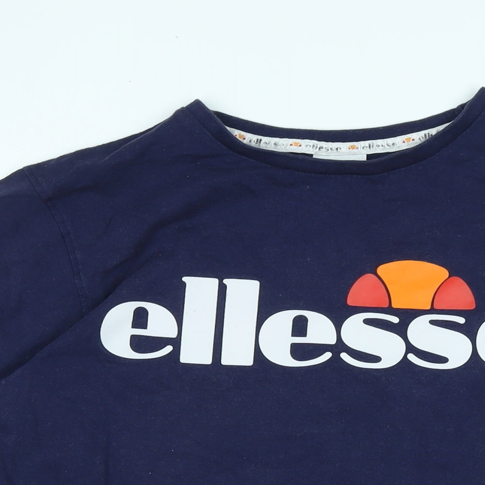 ellesse Mens Blue Cotton T-Shirt Size XL Crew Neck - Logo -Ellesse