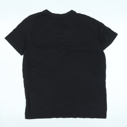Jack Wills Mens Black Cotton T-Shirt Size S Crew Neck - Logo