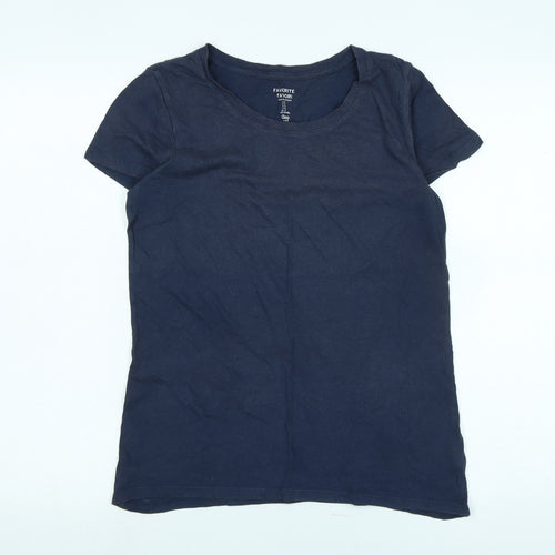 Gap Womens Blue Cotton Basic T-Shirt Size M V-Neck - Logo