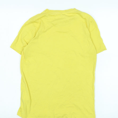 Original Penguin Boys Yellow Cotton Basic T-Shirt Size 12-13 Years Crew Neck - Logo - original Penguin
