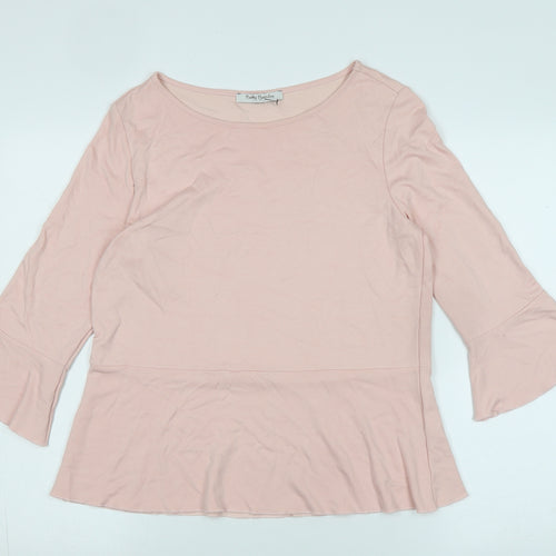 Betty Barclay Womens Pink Polyacrylate Fibre Basic Blouse Size 12 Scoop Neck - Logo