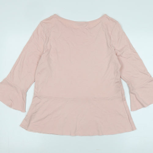 Betty Barclay Womens Pink Polyacrylate Fibre Basic Blouse Size 12 Scoop Neck - Logo