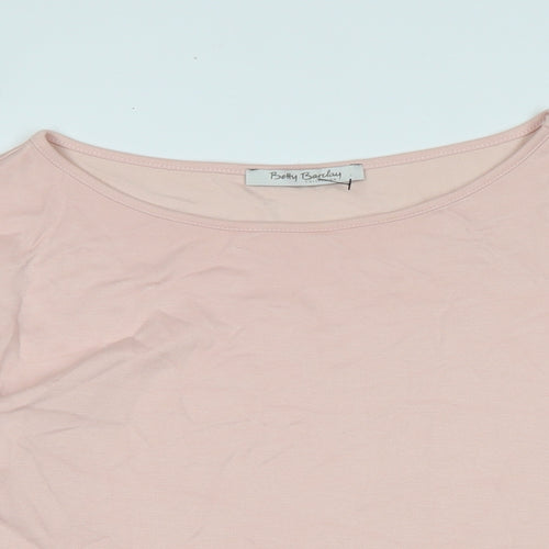 Betty Barclay Womens Pink Polyacrylate Fibre Basic Blouse Size 12 Scoop Neck - Logo