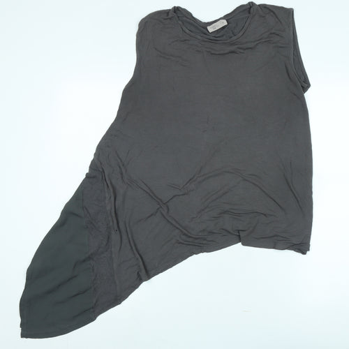 Label Lab Womens Grey Cotton Tunic T-Shirt Size L Crew Neck - Logo