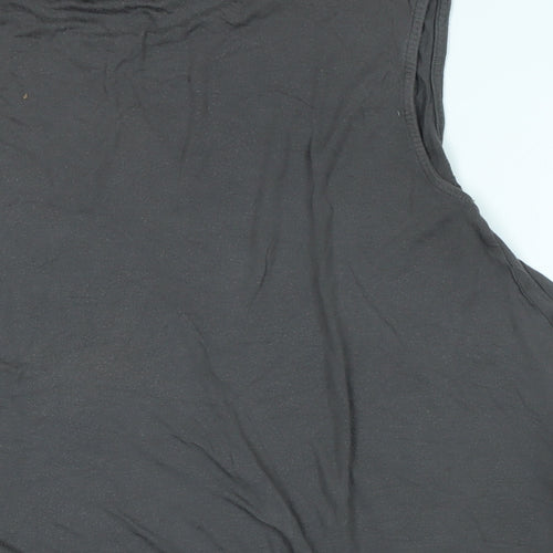 Label Lab Womens Grey Cotton Tunic T-Shirt Size L Crew Neck - Logo