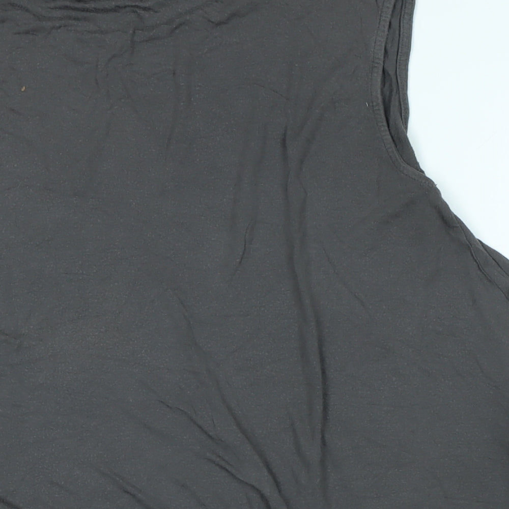 Label Lab Womens Grey Cotton Tunic T-Shirt Size L Crew Neck - Logo