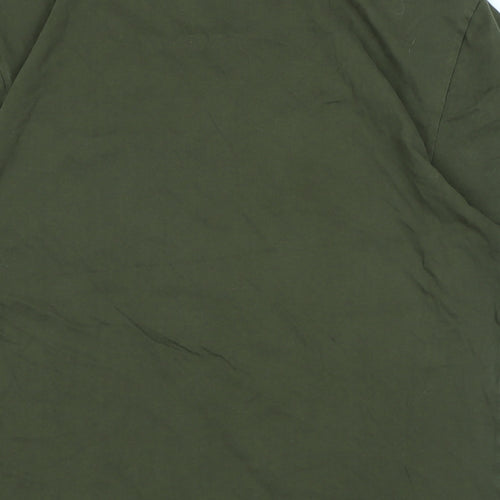 Blend Womens Green Cotton Basic T-Shirt Size L Scoop Neck - Logo