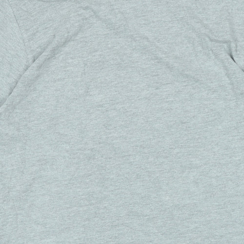 MNUKKA Mens Grey Cotton T-Shirt Size M Crew Neck - Logo
