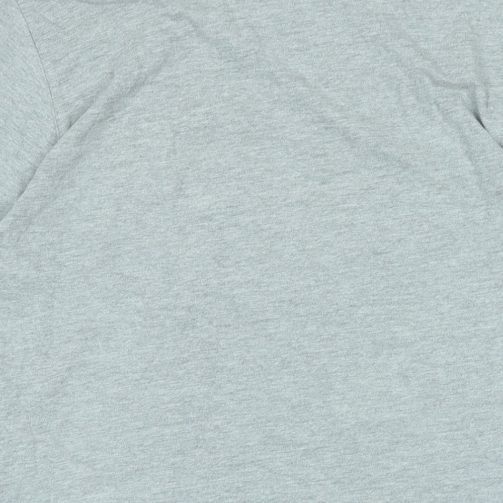 MNUKKA Mens Grey Cotton T-Shirt Size M Crew Neck - Logo