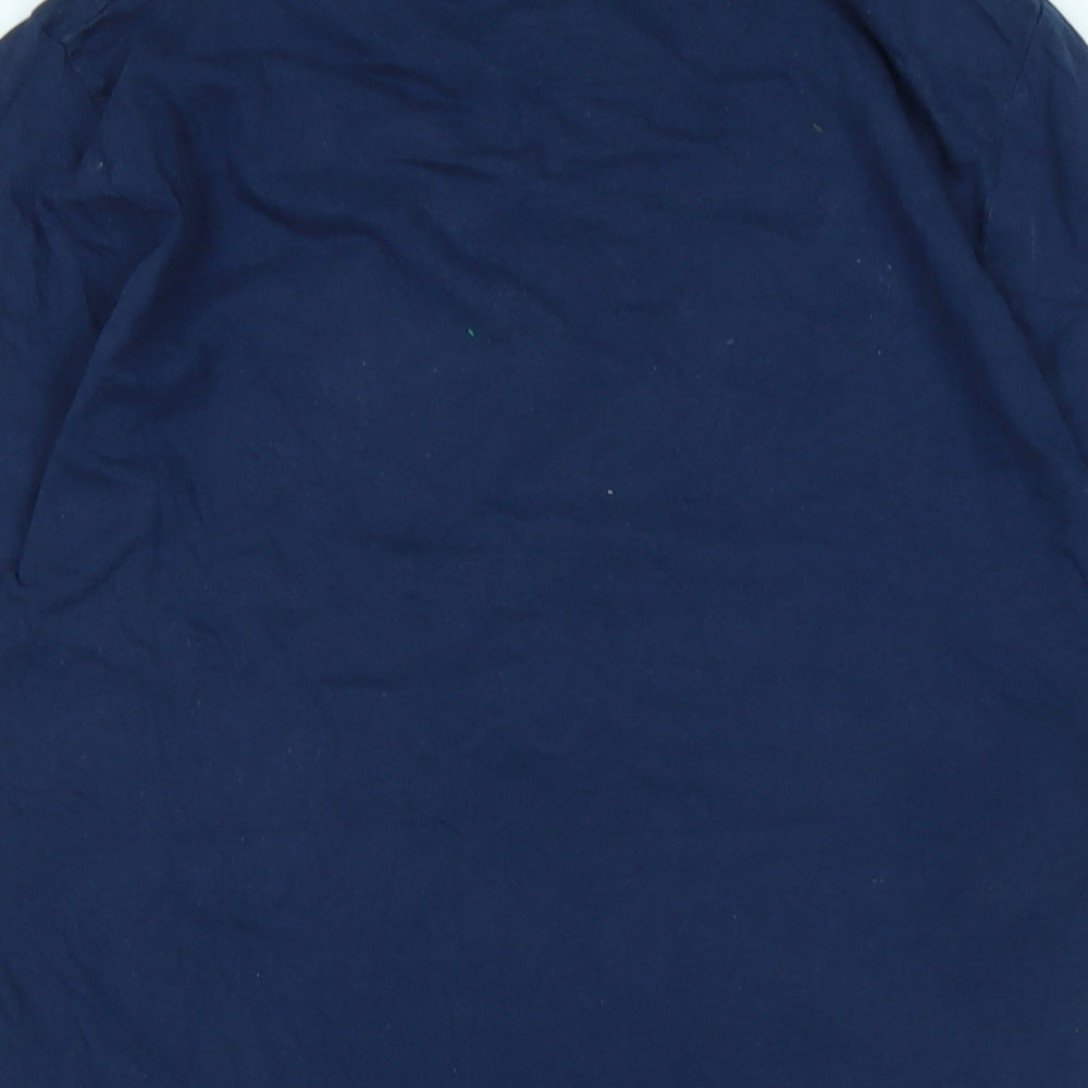 Marvel Mens Blue Cotton T-Shirt Size M Crew Neck - Logo - Spiderman