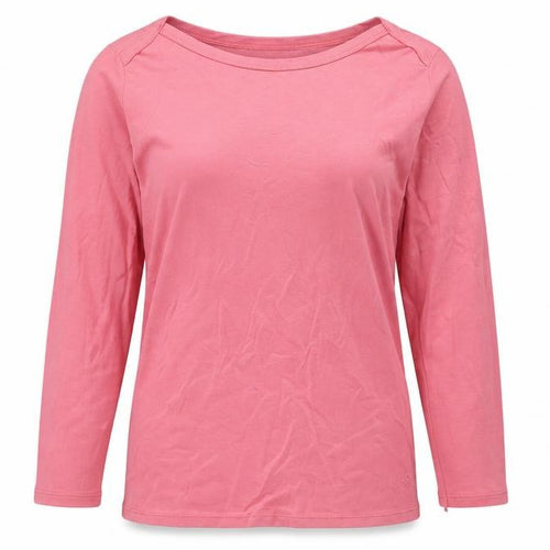 United Colors of Benetton Womens Pink Cotton Jersey T-Shirt Size M Boat Neck - Logo
