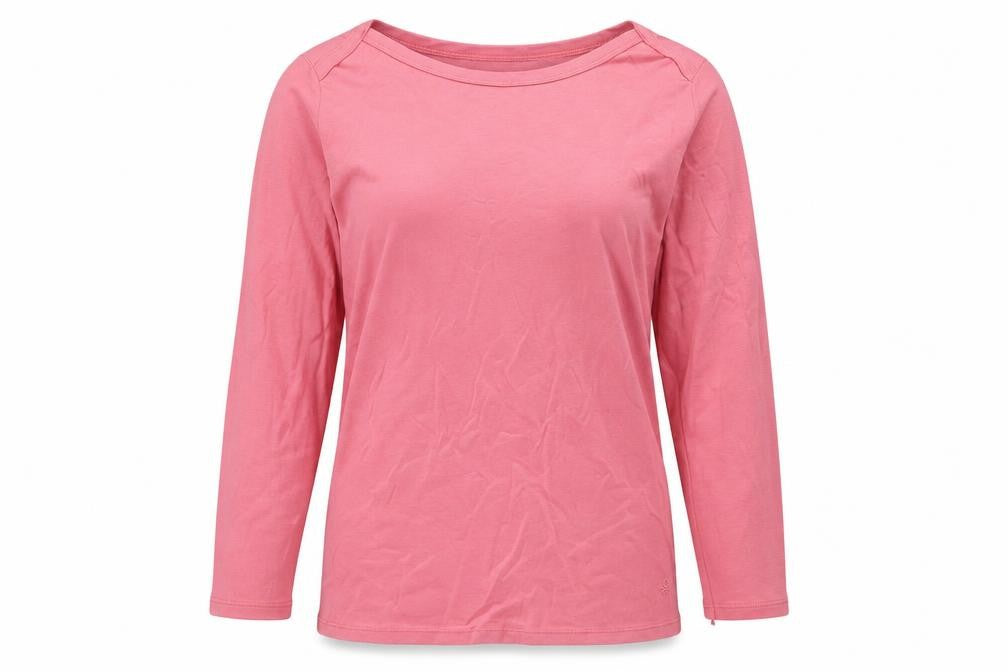 United Colors of Benetton Womens Pink Cotton Jersey T-Shirt Size M Boat Neck - Logo