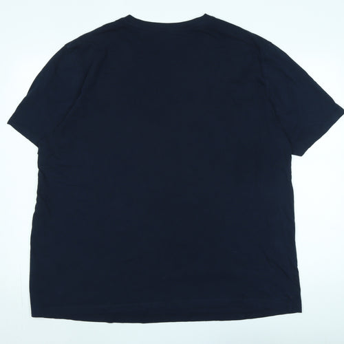 JACK & JONES Mens Blue Cotton T-Shirt Size XL Crew Neck - Logo - Jack Jones