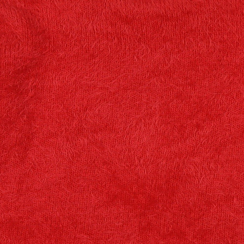 Klass Womens Red Crew Neck Polyacrylate Fibre Pullover Jumper Size L - Logo - Penguin in Sequins