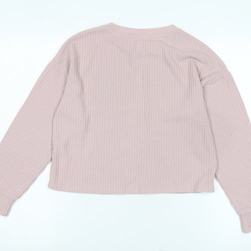 Disney Womens Pink Crew Neck Polyester Pullover Jumper Size XS - Logo - Thumper