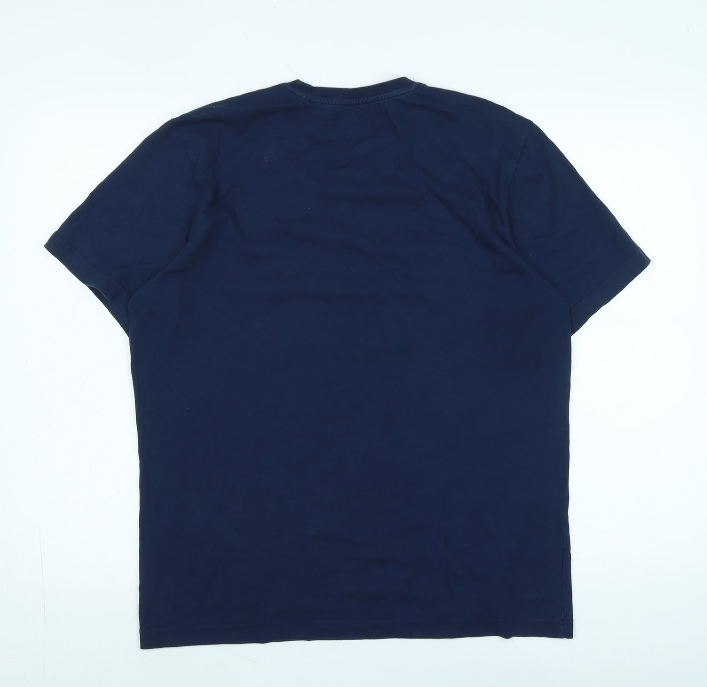 adidas Mens Blue Cotton T-Shirt Size M Crew Neck - Logo