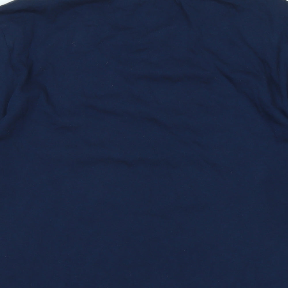 adidas Mens Blue Cotton T-Shirt Size M Crew Neck - Logo