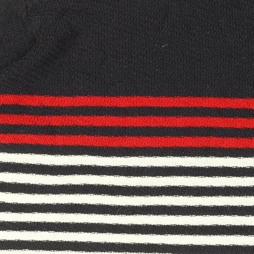 Isle Womens Blue Round Neck Striped Acrylic Pullover Jumper Size 18 - Size 18-20