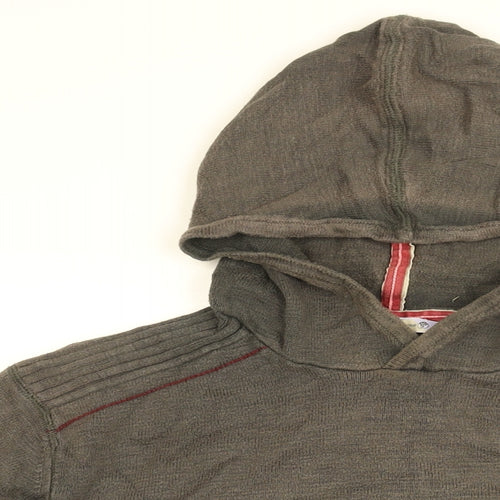 Climb High Dig Deep Mens Grey Cotton Pullover Hoodie Size M