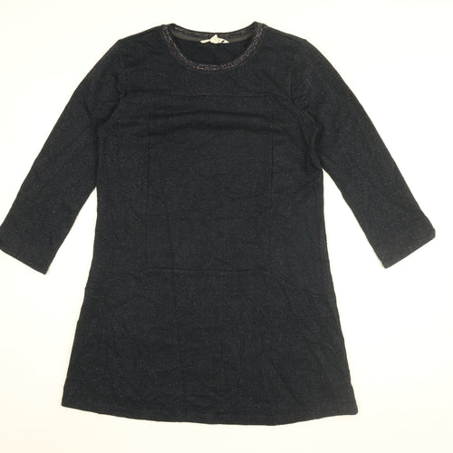 White Stuff Womens Blue Viscose Shift Size 12 Round Neck Pullover