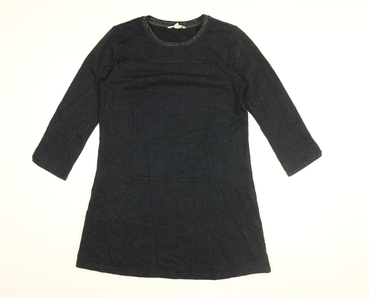 White Stuff Womens Blue Viscose Shift Size 12 Round Neck Pullover