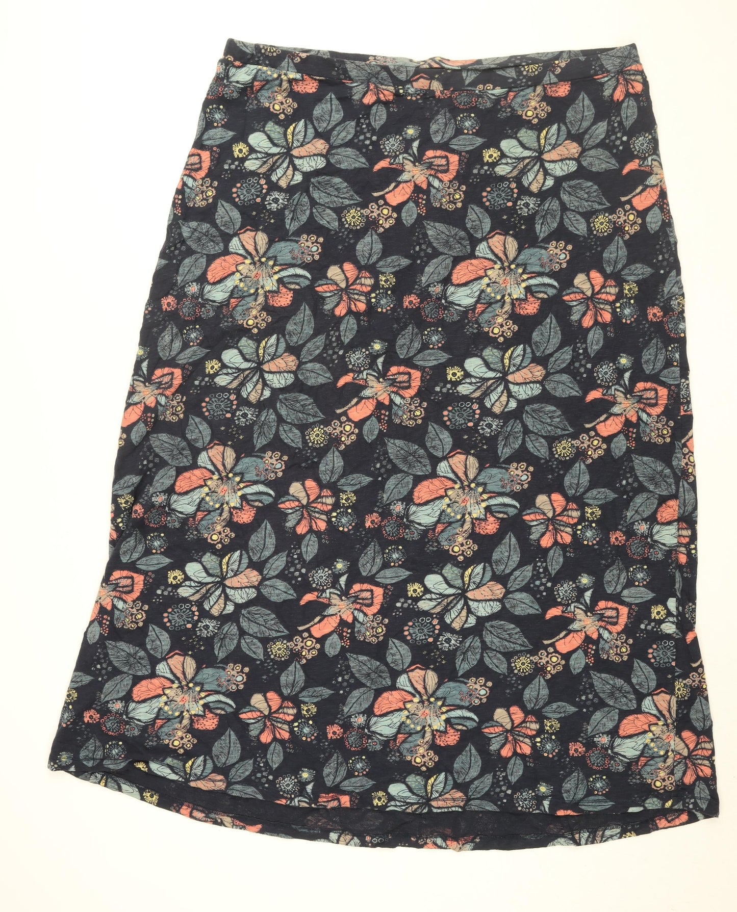 MANTARAY PRODUCTS Womens Blue Floral Cotton Swing Skirt Size 20