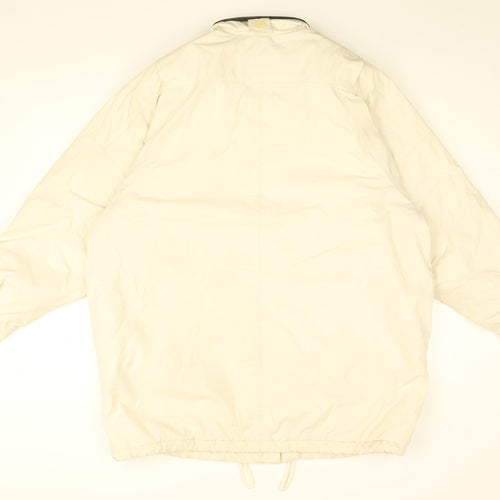 Towne Mens Ivory Overcoat Coat Size L Zip