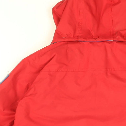 JoJo Maman Bébé Boys Red Rain Coat Coat Size 4-5 Years Zip