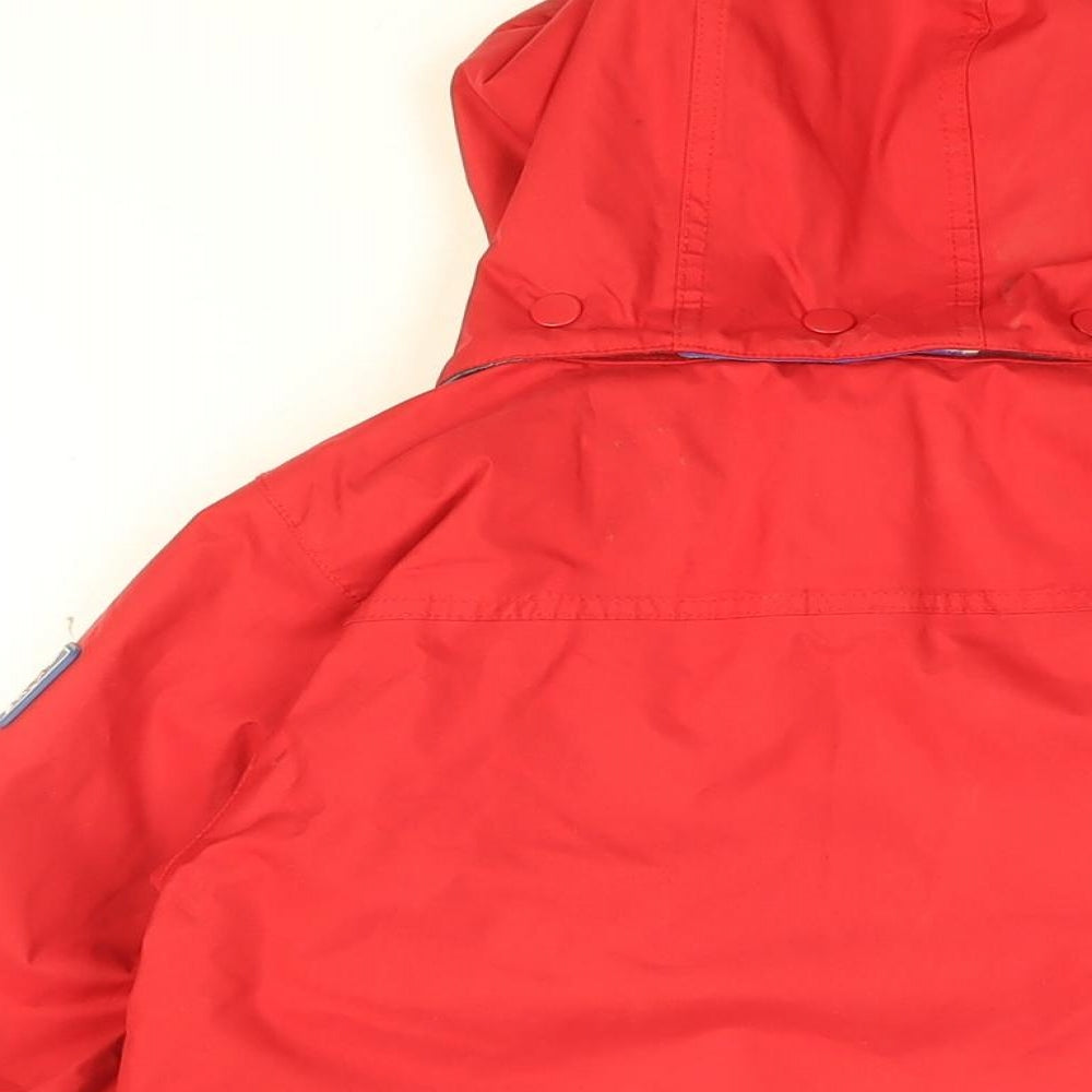 JoJo Maman Bébé Boys Red Rain Coat Coat Size 4-5 Years Zip