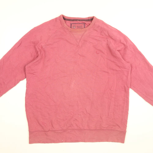 Fat Face Mens Pink Cotton Pullover Sweatshirt Size L