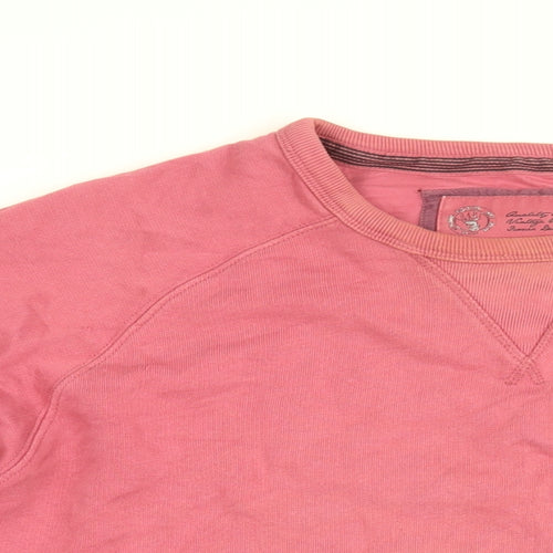 Fat Face Mens Pink Cotton Pullover Sweatshirt Size L