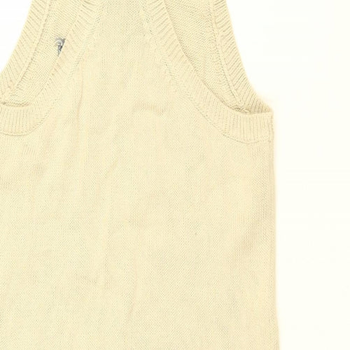 Gap Girls Beige Geometric Cotton Shift Size 8-9 Years Round Neck Pullover - Anchor Print