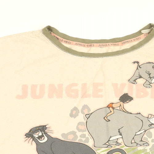 Disney Womens Beige Solid Polyester Top Dress Size XL - The Jungle Book, Jungle Vibes