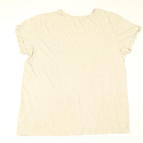 Disney Womens Grey Cotton Basic T-Shirt Size 2XL Round Neck - Mickey Mouse