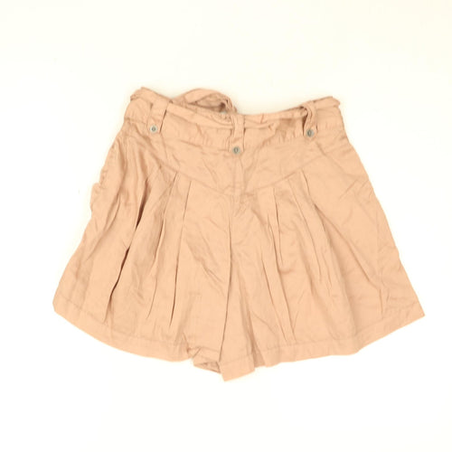 French Connection Womens Pink Cotton Paperbag Shorts Size 6 L5 in Regular Button - Belted