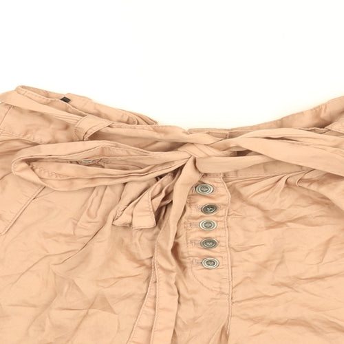French Connection Womens Pink Cotton Paperbag Shorts Size 6 L5 in Regular Button - Belted